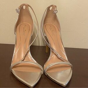 Anne Michelle Women’s Size 9 Stiletto Heels Silver Buckle Open Toe Shoes